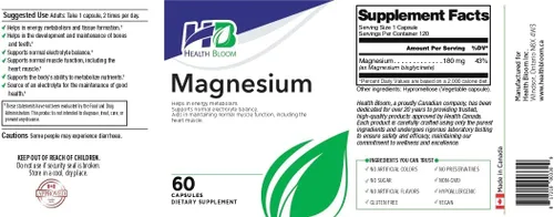 Miniatura 3 de Magnesio 60 Cápsulas Health Bloom Vitaminas y Minerales Cápsulas