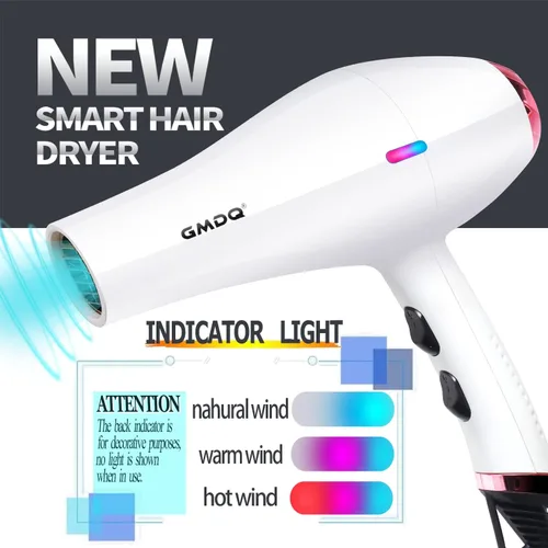 Miniatura 3 de 【Pantalla inteligente】Secador de pelo profesional 2000 iónico de alta potencia con motor de CA de secado rápido para cabello grueso 4C con accesorio