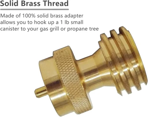 Miniatura 3 de DOZYANT Steak Saver adaptador de tanque de propano de 20 libras a 1 libra para cilindro desechable, convertidor universal de 1 libra / 16.4 oz