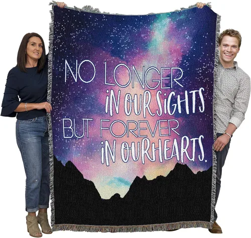 Miniatura 19 de Pure Country Weavers Manta con texto en inglés "I Am The Gentle Breeze Upon Your Face" con diseño de flores, para regalo de duelo y condolencia