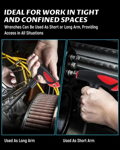 Miniatura 4 de Lichamp Juego de llaves Allen con mango en T, 8 piezas resistentes estándar largas con mango en T Allen, juego de llaves hexagonales de 0.394 a