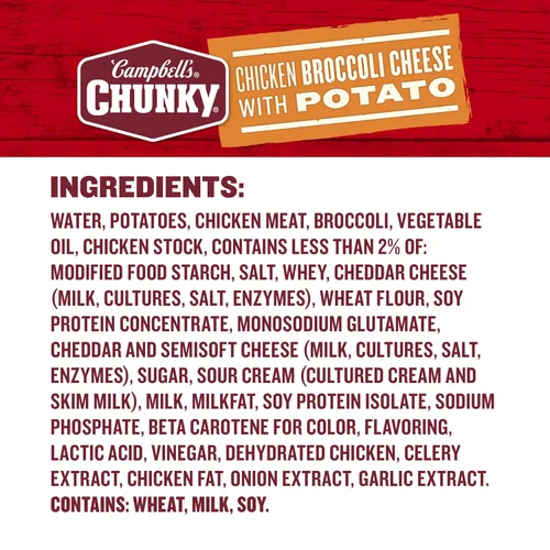 Miniatura 3 de Sopa Campbell’s Chunky, Sopa de Pollo con Brócoli y Queso, Lata de 18.8 Oz
