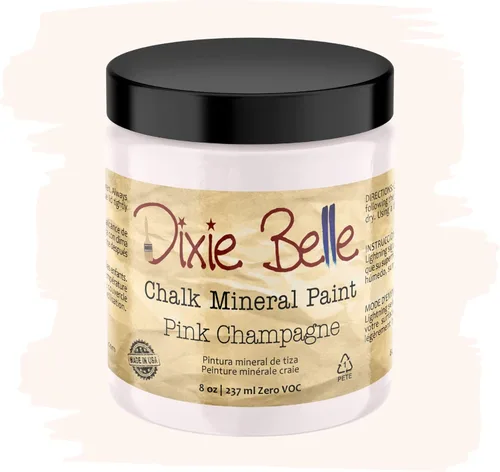 Miniatura 384 de Dixie Belle Paint Company - Pintura con acabado de tiza para muebles, color negro (Caviar), 1 galón, 128 fl oz, pintura mineral color rosa intenso