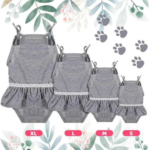 Miniatura 3 de 3 piezas de pañales reutilizables para perras con tirante ajustable, lavables, bragas sanitarias para perritos, pañales para cachorros, ropa