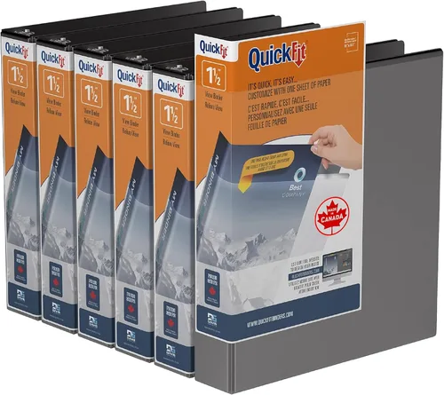 Miniatura 14 de QuickFit Carpeta de 3 anillas para la escuela u oficina, anillo D, color blanco, paquete de 6, 1 pulgada