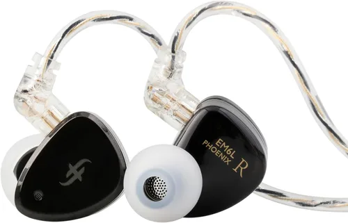 Linsoul SIMGOT EM6L - Audífonos intraurales híbridos de monitor de 1DD + 4BA, auriculares para juegos, audífonos IEM HiFi con carcasa de resina