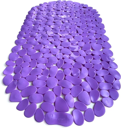 Miniatura 33 de Alfombra antideslizante para bañera y ducha "Pebbles" de 27 x 14 pulgadas, ovalada, no tóxica, segura, limpia, lavable a máquina, agarre y drenaje