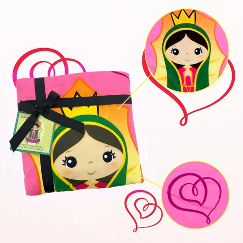 Miniatura 5 de Linzy 62312 - Manta doble de felpa para bebé, Virgen María, Nuestra Señora de Guadalupe, manta doble súper suave para bebé (50 x 40 pulgadas), rosa