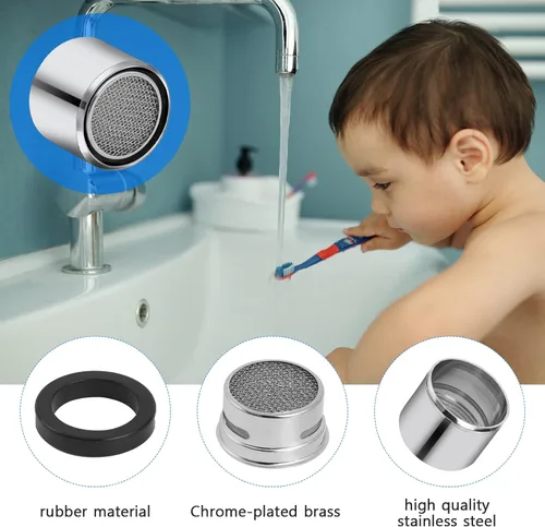 Miniatura 6 de 4 piezas de filtro de fregadero de baño aireador de grifo de cocina con carcasa de latón rosca hembra 55/64 pulgadas aireador para fregadero filtro