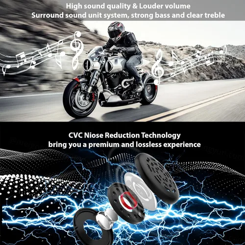 Miniatura 3 de FreedConn Auriculares Bluetooth KY para motocicleta, casco Bluetooth, intercomunicador, sistemas de comunicación de motocicleta con cancelación
