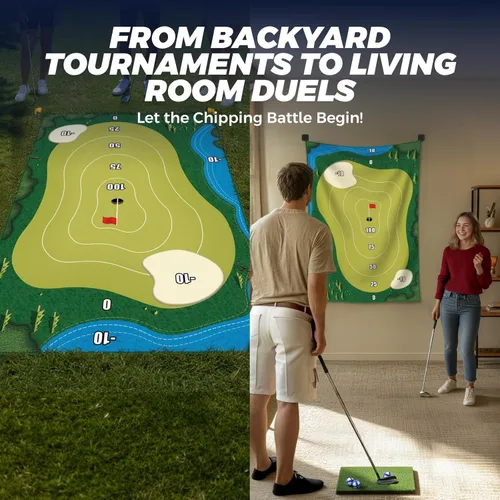 Miniatura 8 de TOY Life Chipping - Tapetes de práctica de golf, juego de golf, tapete de entrenamiento para interiores y exteriores, para adultos, familia, niños