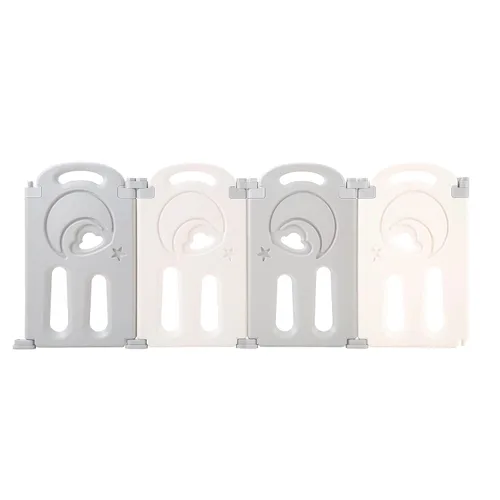 Fortella - Corral de juegos plegable Cloud Castle, patio de juegos seguro para bebés con pizarra y pared de actividades, para interiores o Gris
