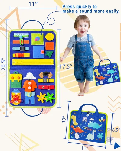 Miniatura 5 de Exorany Busy Board Juguetes Montessori para Niños Pequeños y Niñas Regalos de Cumpleaños, Juguetes Sensoriales para Niños Pequeños, Actividades