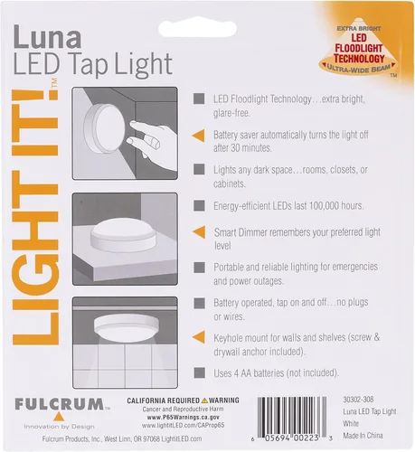 Miniatura 7 de LIGHT IT! by Fulcrum, 30302-308 Luna Luz LED de Toque, Blanco, Paquete Individual