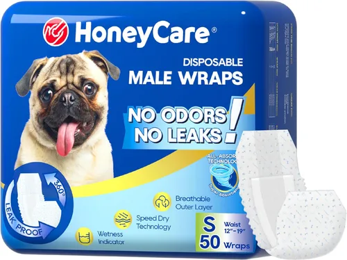 Miniatura 15 de HONEY CARE All-Absorb A27 - Envoltura para perro macho, 50 unidades, extra pequeña
