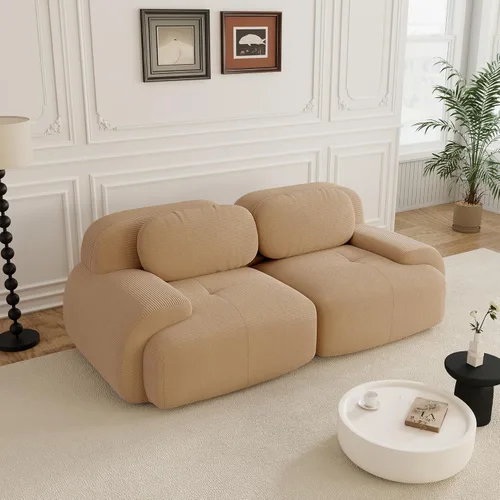 Miniatura 61 de Sofás modulares sin hueso de 152.8 pulgadas para sala de estar, sofá modular con diván en forma de L, cómodo asiento profundo tapizado de tela