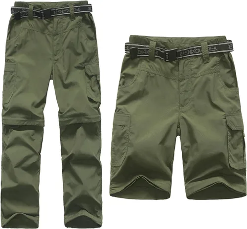 Miniatura 3 de Pantalones de senderismo convertibles para niños, ligeros, de secado rápido, con cremallera, para niños, jóvenes, exteriores, UPF 50+, pantalones