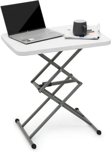 Magshion Mesa plegable para TV con doble cruz, mesa auxiliar portátil de altura ajustable para comidas, portátiles, aperitivos, café