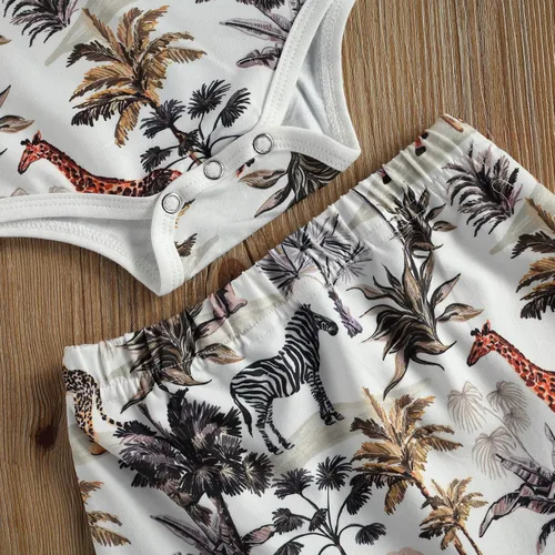 Miniatura 32 de fhutpw Conjunto de 2 piezas de ropa de verano para bebés, camiseta de manga corta, cintura elástica, pantalones cortos para niños pequeños