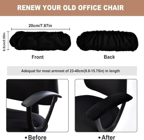 Miniatura 5 de SARAFLORA Funda para silla de oficina, elástica, resistente a las manchas, de elastano, para silla de computadora, para sillas de escritorio, brazo