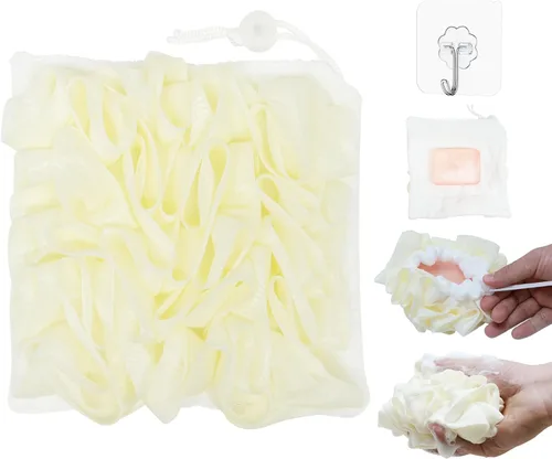 Barra de jabón lavable 2025, bolsa de esponja de jabón 2 en 1 que puede contener jabón exfoliante eficaz para baño, limpieza profunda y exfoliación