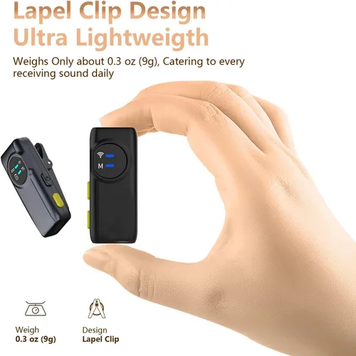 Miniatura 5 de MAYBESTA Micrófono Lavalier inalámbrico para iPhone y teléfono Android, micrófono de solapa Bluetooth para grabación de video con estuche de carga