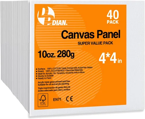 Miniatura 15 de Paquete de 40 tableros de lienzo para pintar, paquete de 8 x 10 pulgadas, paneles de lienzo para pintura al óleo y acrílica