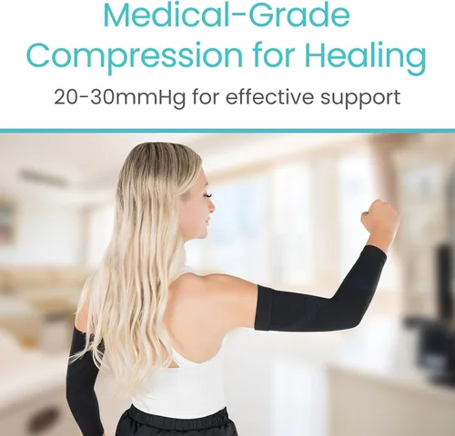 Miniatura 5 de Vive Manga de compresión de brazo para hombres, mujeres, 20-30 mmHg médica graduada con protección UV, para tendinitis, artritis