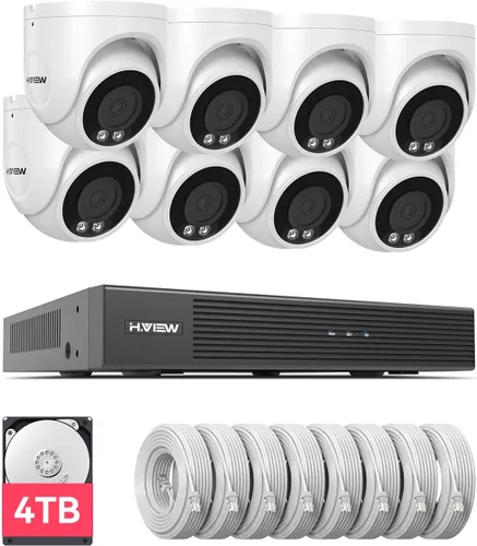 Miniatura 10 de H.VIEW 4K/8.0 megapíxeles PoE sistema de cámara de seguridad para el hogar al aire libre con cable sistema de cámaras IP de videovigilancia