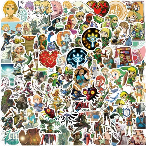 Miniatura 3 de 100 unidades de calcomanías de dibujos animados geniales de "La leyenda de Zelda" resistentes al agua, ofertas para auto, bicicleta, maleta