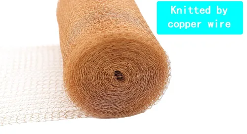 Miniatura 2 de Malla de cobre: 5 pulgadas x 30 pies, 100% cobre puro, tela de relleno duradera para bloqueo de agujeros, flexible y elástico, apertura de agua