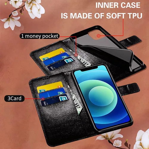 Miniatura 4 de Funda de piel sintética con función atril y tapa abatible para Apple iPhone 7 8 Plus SE XR XS 11 12 13 14 15 16 Pro Max, personaliza la imagen