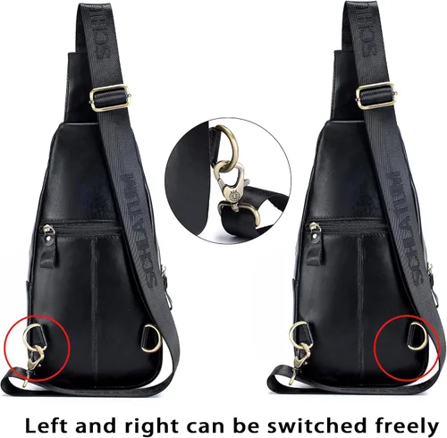 Miniatura 147 de LUKZIJAES Bolso bandolera de cuero genuino para hombre