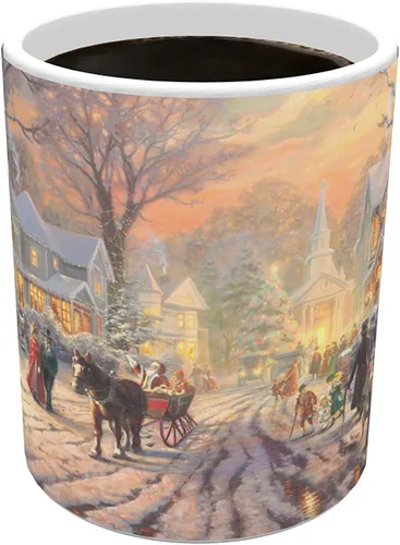 Miniatura 4 de Morphing Mugs Thomas Kinkade - Una Navidad victoriana - Una taza de cerámica sensible al calor que cambia de color de 11 onzas – Imagen revelada