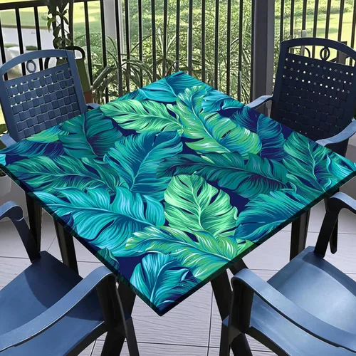 Miniatura 30 de Round Fitted Tablecloth with Elastic Outdoor Table Cover Round Elastic Tablecloths for Tables Waterproof Wipeable Table Cloths for