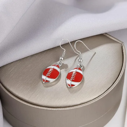 Miniatura 4 de Aretes colgantes de pelota deportiva, aretes de fútbol, aretes de baloncesto, aretes de fútbol, voleibol, béisbol, aretes para mujeres