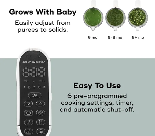 Miniatura 4 de Babymoov Duo Meal Station XL 6 en 1 - Máquina de alimentos para bebés, procesador de batidora de vapor de gran capacidad, calentador de botellas