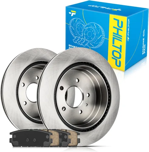 Miniatura 98 de PHILTOP Juego de rotores de freno de disco trasero y pastillas de freno de cerámica para Nissan 2002-2023 Altima, Nissan 2007-2019 Sentra, Nissan