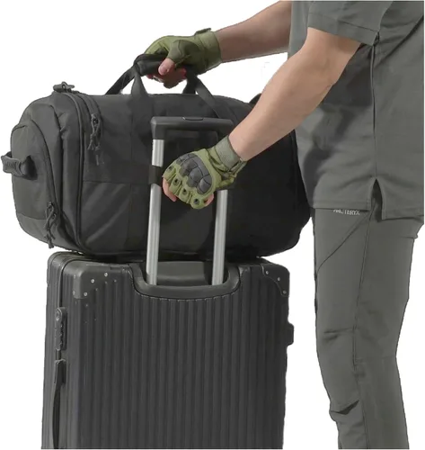 Miniatura 3 de APRlLBAY - Bolsa de lona militar de gran capacidad de 43 litros, bolsa táctica de gimnasiofin de semana para hombres y mujeres (negro azabache)