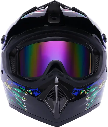 Miniatura 6 de Cascos universales para motocicleta, casco combinado con guantes, gafas DOT para adultos/niños, motocross, todoterreno, carreras, ATV, motocross, 1#