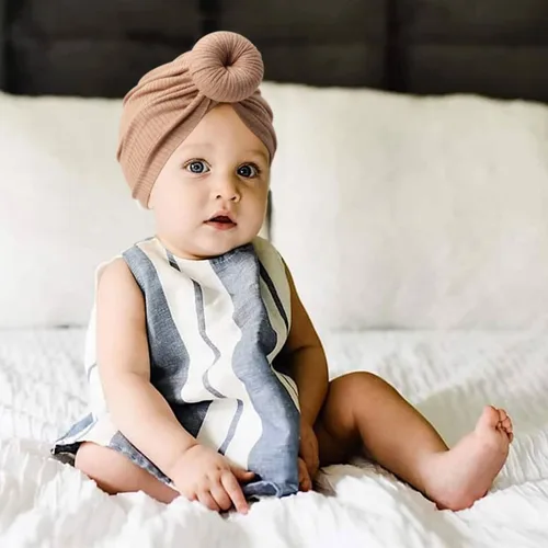 Miniatura 2 de DRESHOW BQUBO Baby Turban Hats Turban Bun Knot Baby Infant Beanie Baby Girl Soft Cute Toddler Cap