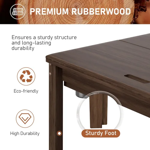 Miniatura 4 de Yardenaler Mesa de Juegos de Mesa de Madera Maciza, Mesa de Juegos y Comedor con Gran Espacio de Juego de 58" x 33" y Superficie Extraíble, Para 4 a
