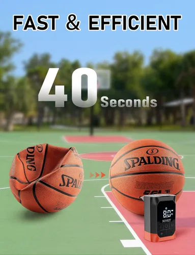 Miniatura 5 de Inflador y deflector eléctrico portátil con aguja plegable, bomba de aire de bola deportiva con batería recargable con manómetro para baloncesto