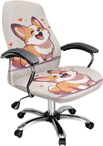 Miniatura 8 de Funda para silla de oficina de gato negro con brazos, elástica, a prueba de mascotas, antideslizante, todo en uno, decoración de escritorio de gato