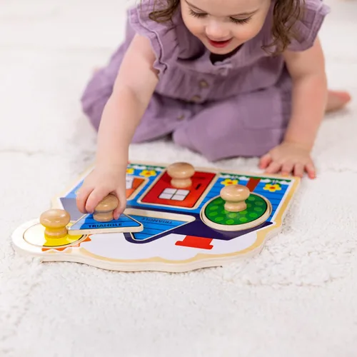 Miniatura 2 de Melissa & Doug First Shapes - Rompecabezas de pomo jumbo con formas, rompecabezas de clavijas de madera para niños pequeños, juguete educativo