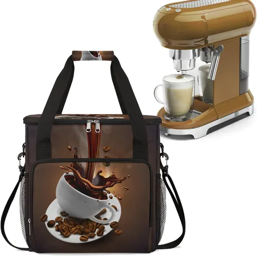 Miniatura 32 de Turquesa comienza tu día con la bolsa de transporte para cafetera, bolsa de almacenamiento de viaje para cafetera, bolsa de almacenamiento de viaje
