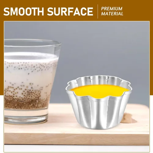 Miniatura 8 de SHERCHPRY 6 moldes de aluminio para tarta de huevo, latas de tarta pequeñas, moldes para cupcakes, moldes para pudín para hornear en casa estilo4