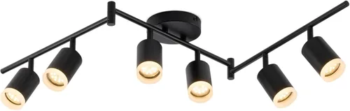 Bojim Kit de Iluminación de Riel de 6 Luces Negras, Modernos Accesorios de Iluminación LED de Riel para Techo, Cabezal de Luz LED Flexiblemente Negro