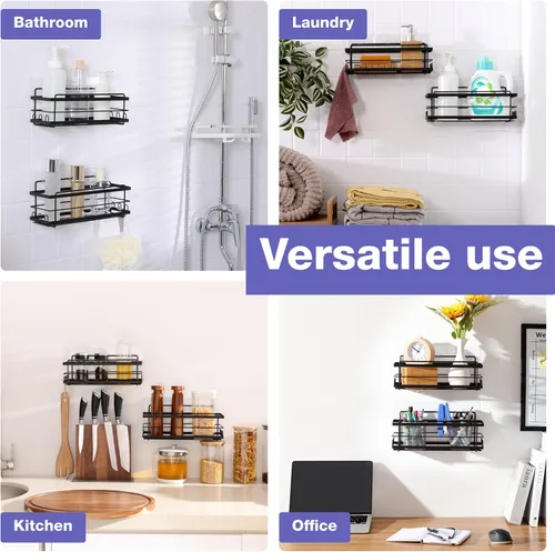 Miniatura 3 de KINCMAX Organizadores de Ducha de Hierro - Estantes de Baño Autoadhesivos para Duchas - Estante Organizador de Champú para Pared - Organizador