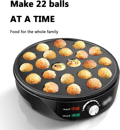 Miniatura 5 de Máquina eléctrica Takoyaki, Máquina de bocadillos domésticos Mini máquina Takoyaki de acero inoxidable, Máquina de pastel de pan para hornear gofres